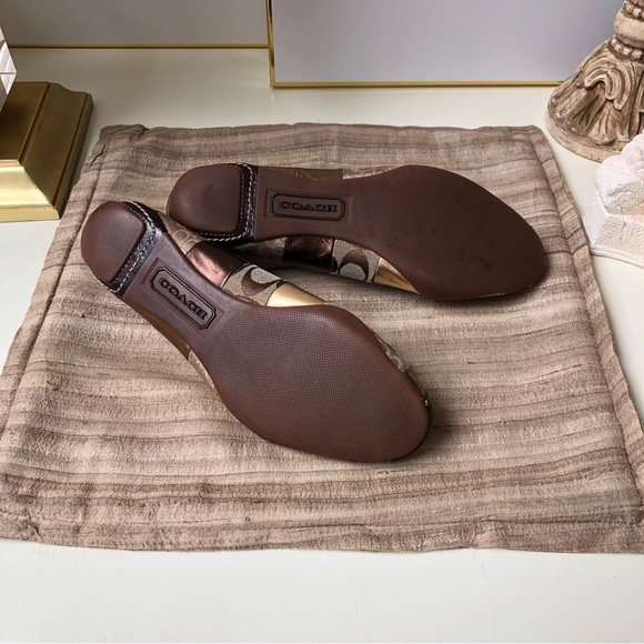 Coach Jenilee Mosaic Metallic Ballet Driving Flat Leather Patchwork Shoes 8.5 M - Picture 5 of 7